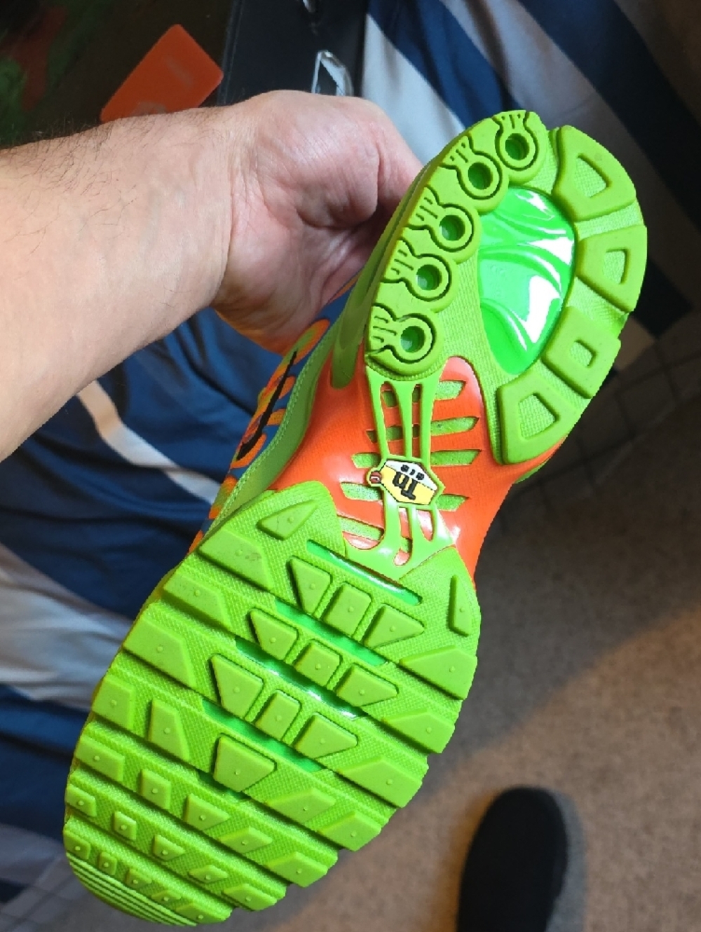 Nike Kids Neon Green & Orange Athletic Sneakers - Picture 7 of 11